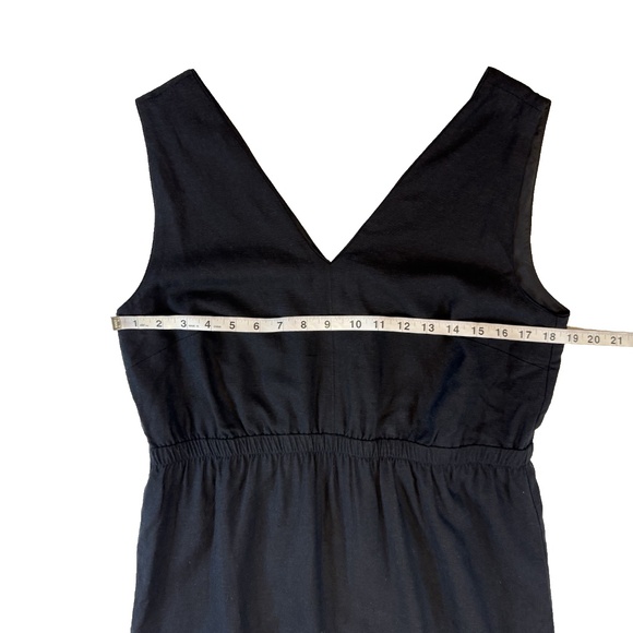 Ann Taylor Size 10 Black Double V Sheath Dress Sleeveless Linen Blend NWT $149 - Picture 8 of 15